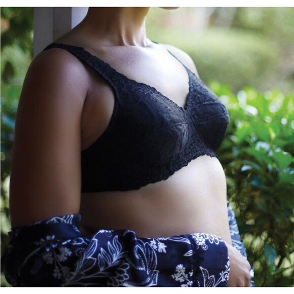 ABC American Breast Care Dream Lace Wire Free Bra 42B Black Mastectomy #504 NEW - Picture 1 of 10